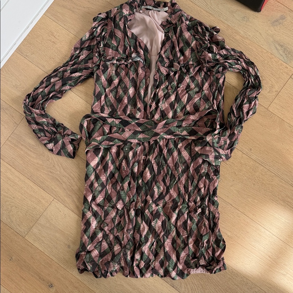 Marie oliverGeometric Patterned Dress with belt